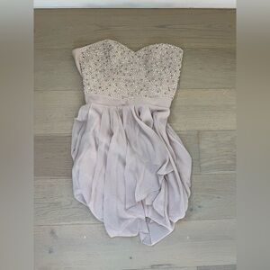 Vintage Lipsy VIP Auth Y2K Strapless Beaded Dress in Light Pink 10
